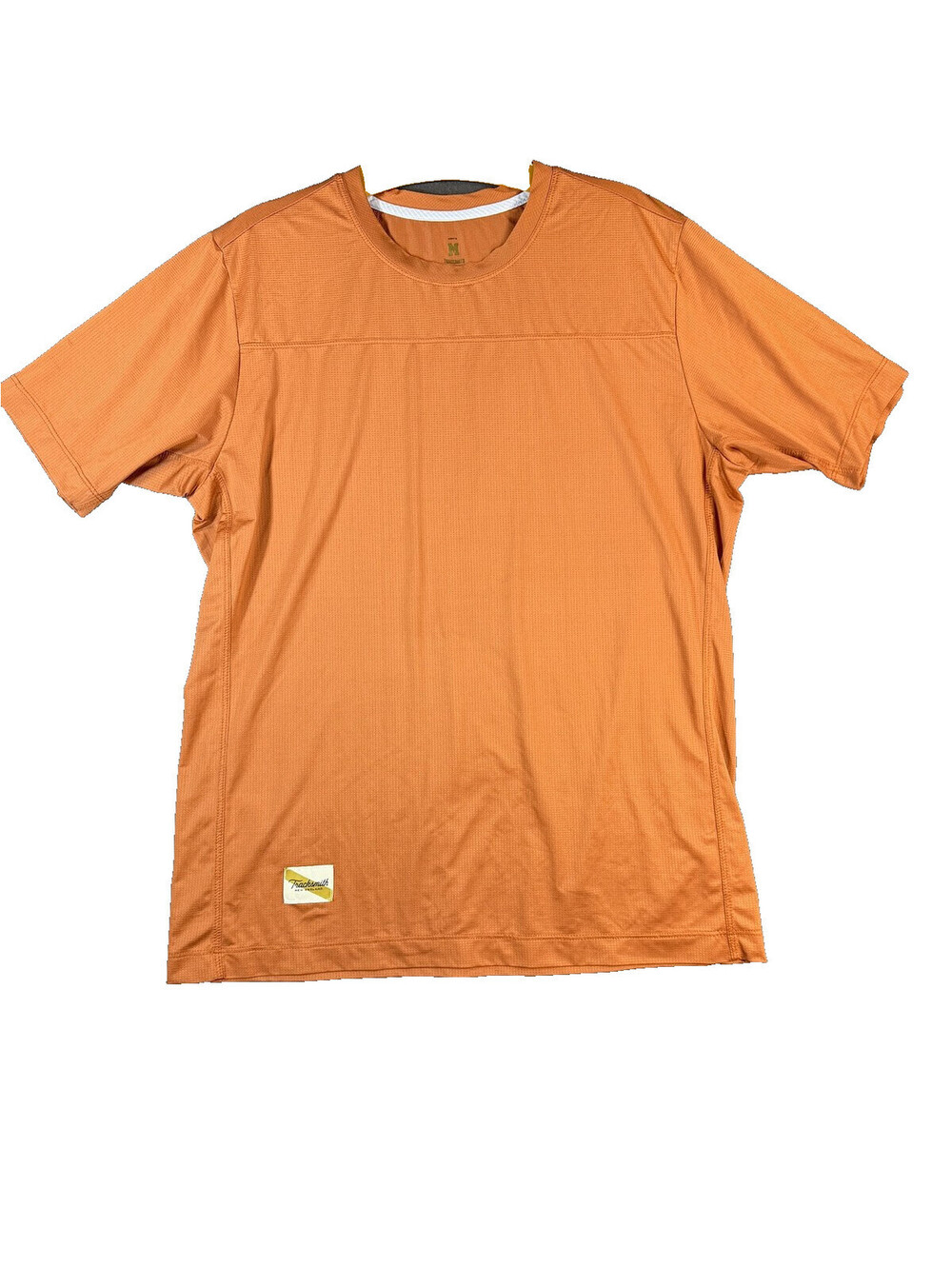 Tracksmith Session Tee Mens M Burnt Orange Short Sleeve Running Shirt Mesh EUC
